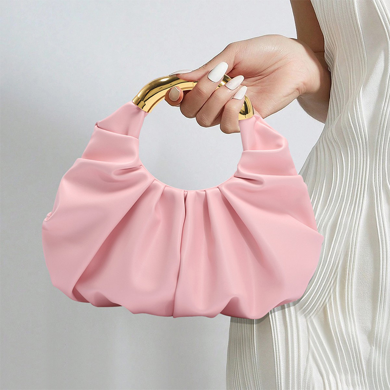 Women Bags High End Brands - 韓国の新しい女性用雲模様プリーツハンドバッグ、高級無地クラッチ、イブニングバッグ、ニッチブランド、エレガントな女性用クラッチ