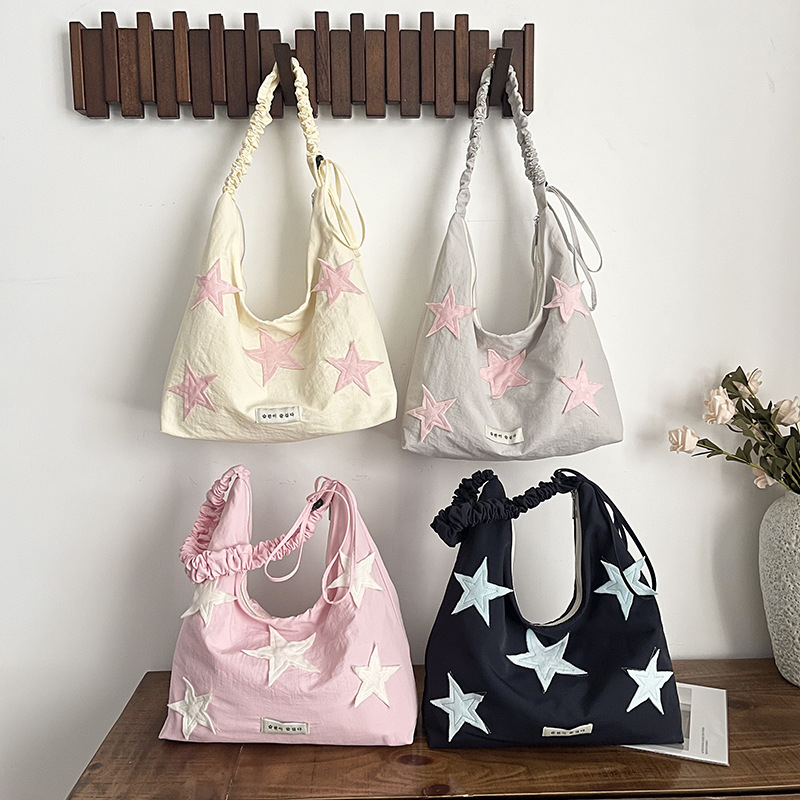 Women Bags For Office Use - 2026年新作 韓国スター刺繍入りキャンバストートバッグ レディース シングルストラップバッグ 多用途ワークオフィスショルダーバッグ デイリーユースクロスボディバッグ
