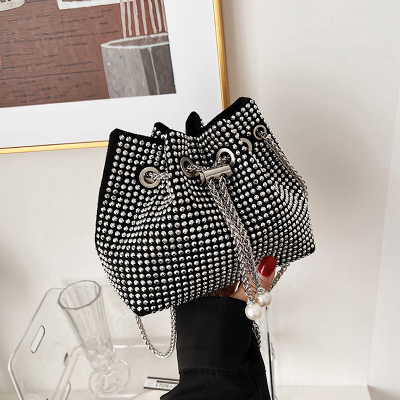 Women Bags Zara - 高級レディースバッグ新しい高品質馬蹄バケットバッグ絶妙な PU リベットスパンコールデザインの女性のワンショルダーハンドバッグ