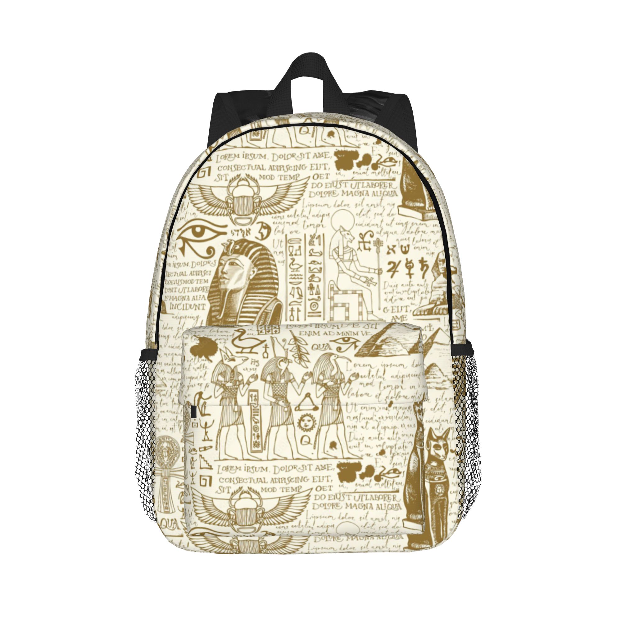 Women Bags Egypt Sale - 古代エジプトの神ホルスとアヌビスエジプトのファラオバックパックホットセールデイパックブックバッグショルダーバッグ男性女性用スクールバッグ