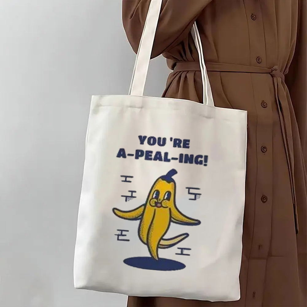 Women Bags For Office Use - レトロなイラストプリントのリラックステーマグラフィックバッグ、オフィス用やコーヒー休憩用の軽量ショルダーバッグ