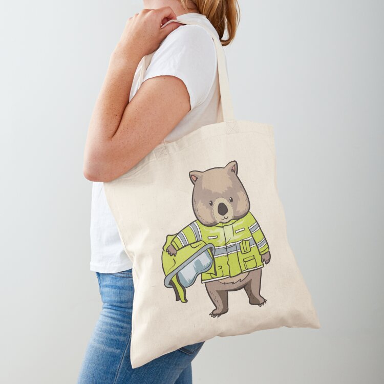 Women Bags In Australia - ウォンバット消防士オーストラリアヒーローギフトトートバッグ女性用ハンドバッグ女性用バッグエコパック