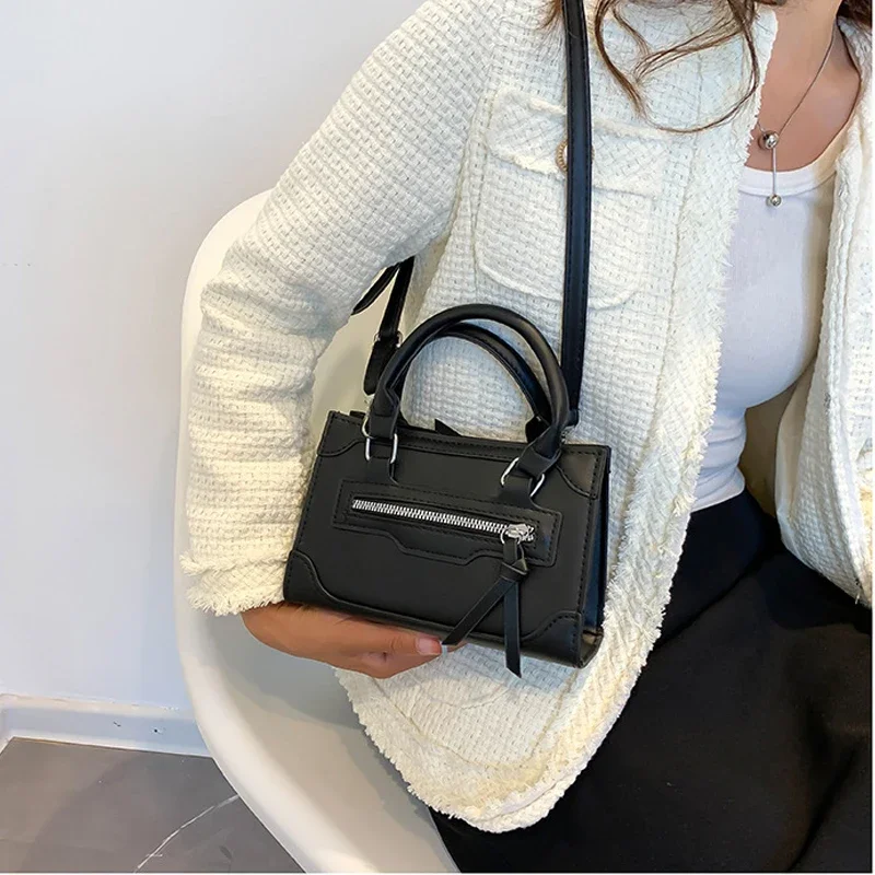 Women Bags Zara - 女性のためのクロスボディバッグ新しいファッションカジュアル西洋スタイルショルダーハンドバッグシンプルな質感のメッセンジャー小さな正方形のバッグ