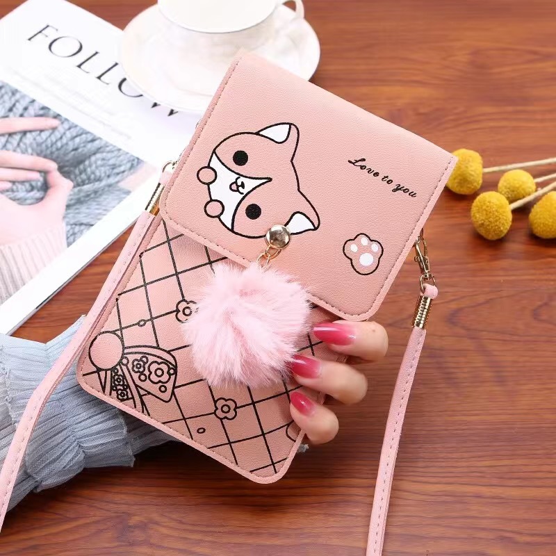 Women'S Bags Everyday - かわいい漫画柄のタッチスクリーン対応スマホバッグ 女性用 - スリムで透明なクロスボディバッグ ミニショルダーポーチ ウォレット