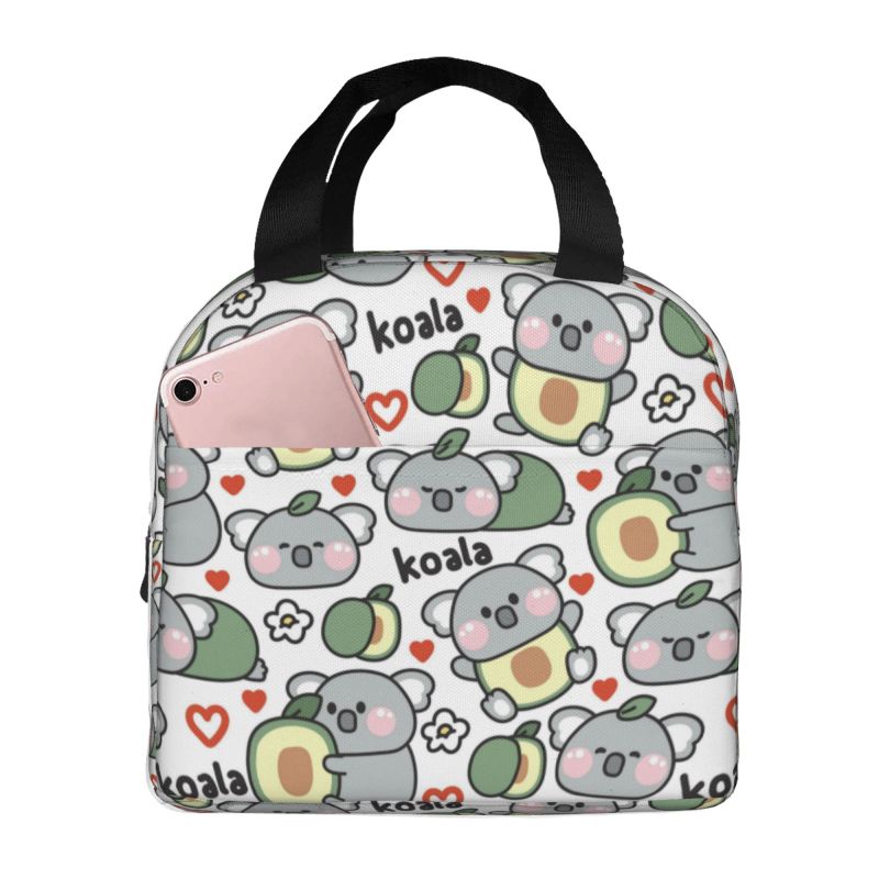 Women Bags In Australia - コアラベアインアボカドランチボックス 女性用 オーストラリアベア クーラー 保温食品断熱ランチバッグ 学校学生用