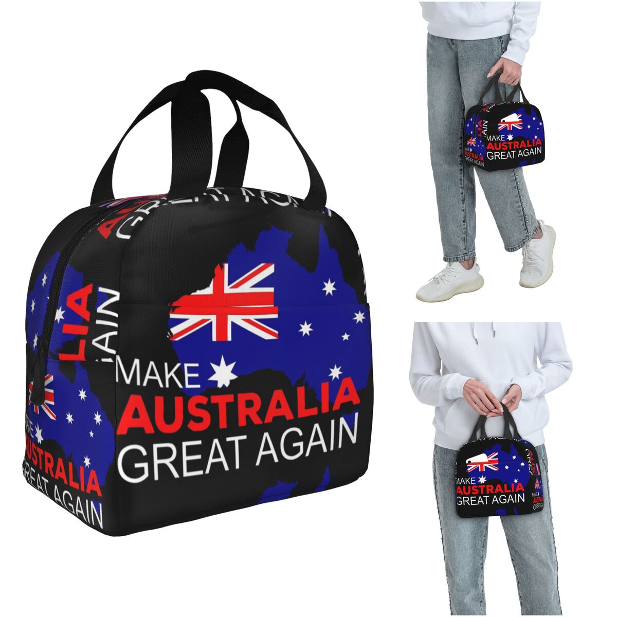 Women Bags In Australia - オーストラリアを再び素晴らしい国にしよう 断熱ランチバッグ 女性用 子供用 漏れ防止フードボックス 保温ランチボックストート