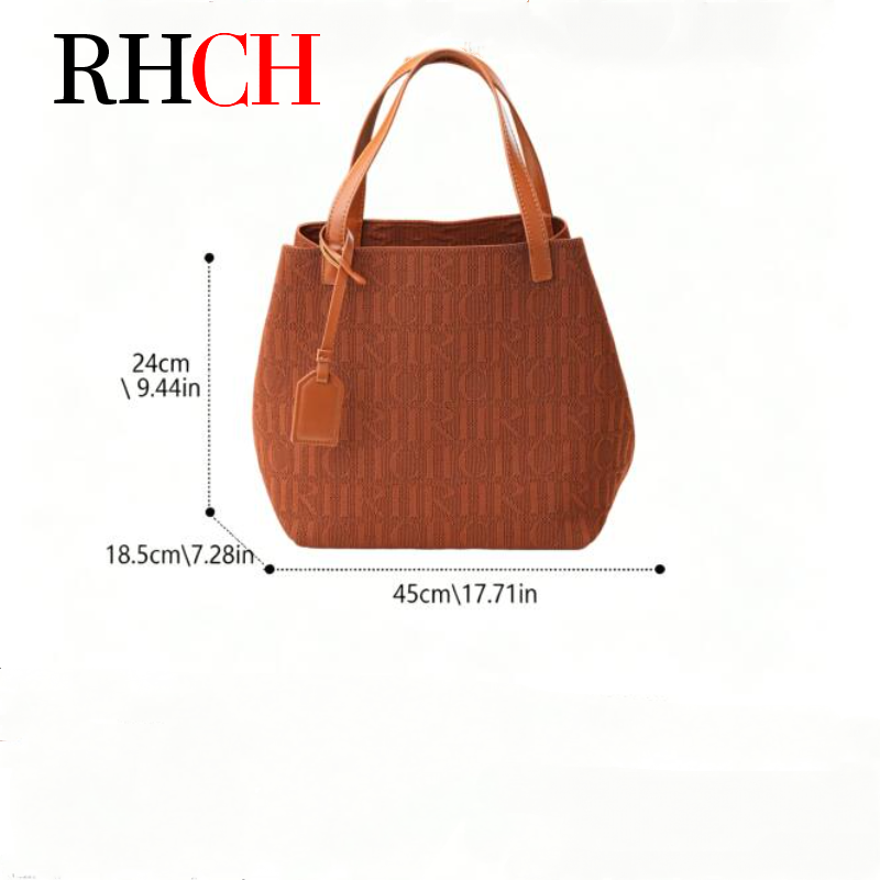 女性用エンボスレターニットトートバッグ大容量カジュアルショル - Women Bags For Office Use のレビューと価格