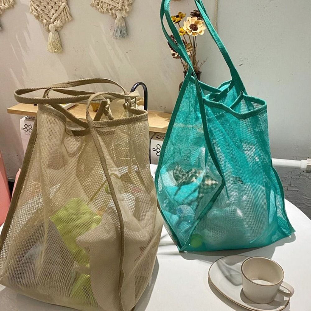 メッシュショルダーバッグ 透明 軽量 耐久性のあるネット 砂 - Women'S Bags Everyday のレビューと価格