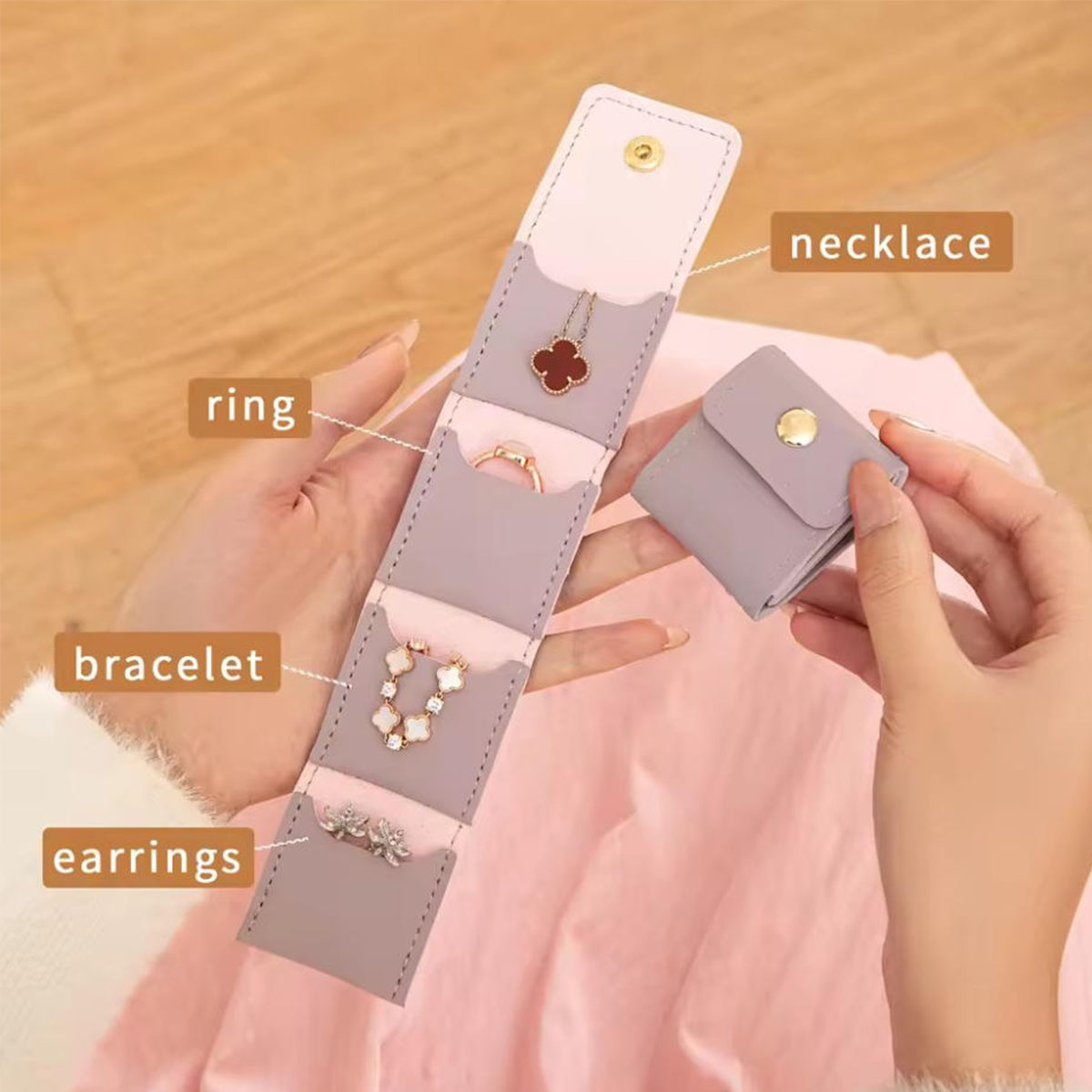ポータブルマルチポケットジュエリーロールバッグ、旅行や日常使 - Women Bags For Office Use のレビューと価格