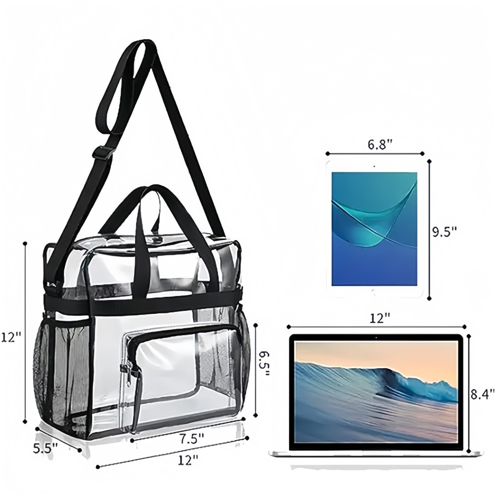 クリアトートバッグ ヘビーデューティー プラスチック製 透明 - Women'S Bags Everyday のレビューと価格