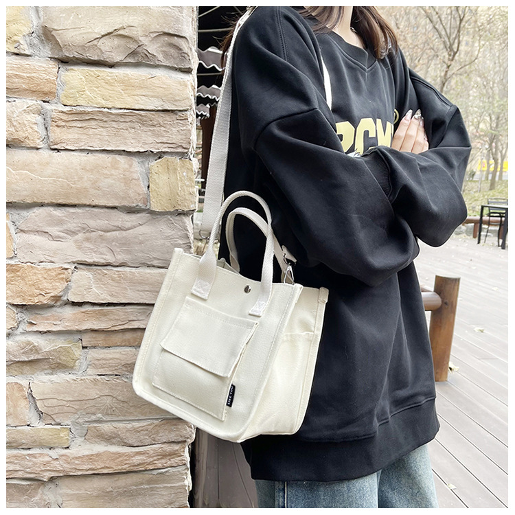 キャンバスランチバッグ 女性用 多ポケット 大容量 トートバ - Women Bags For Office Use のレビューと価格