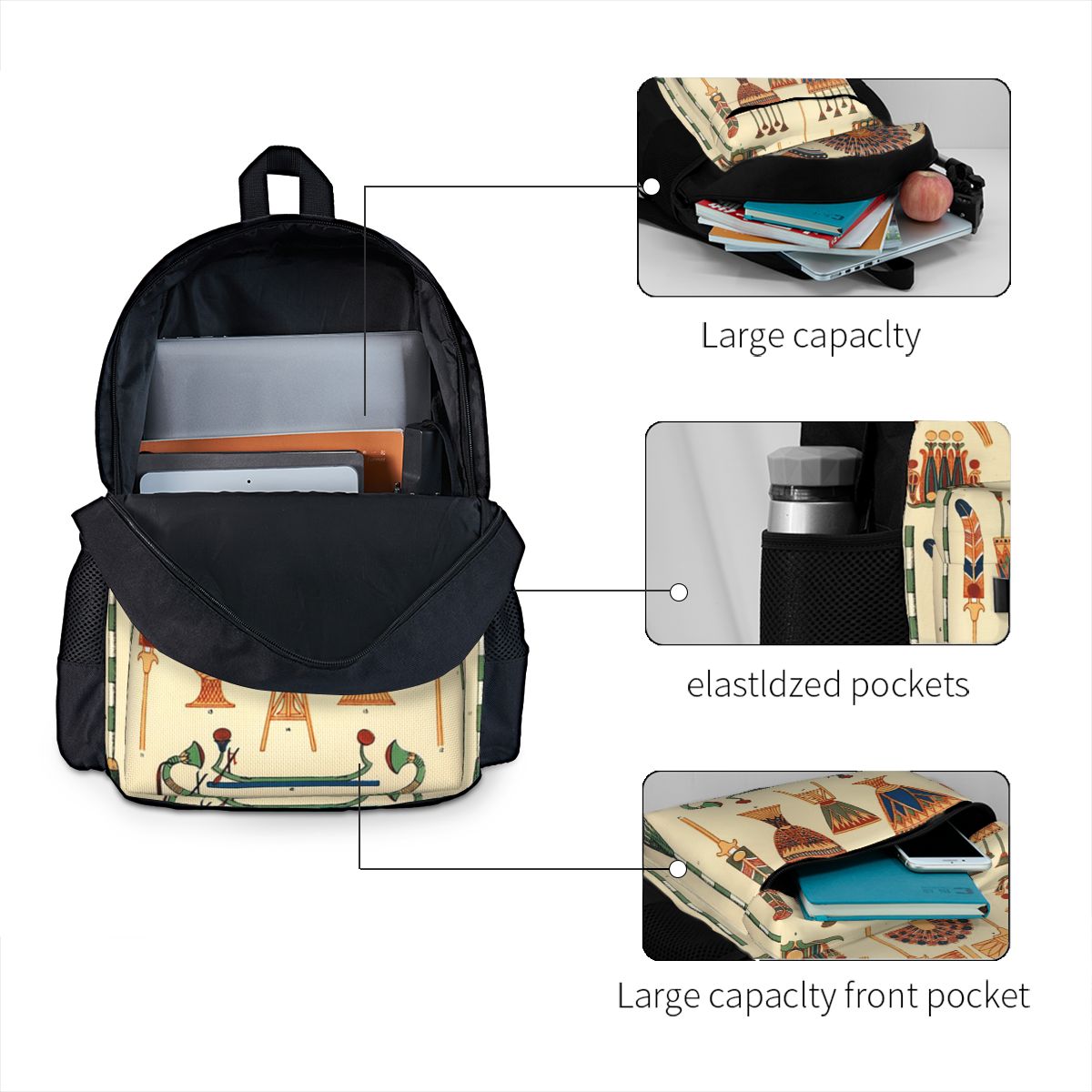 古代エジプトバックパックホットセールデイパック大容量子供ブッ - Women Bags Egypt Sale のレビューと価格