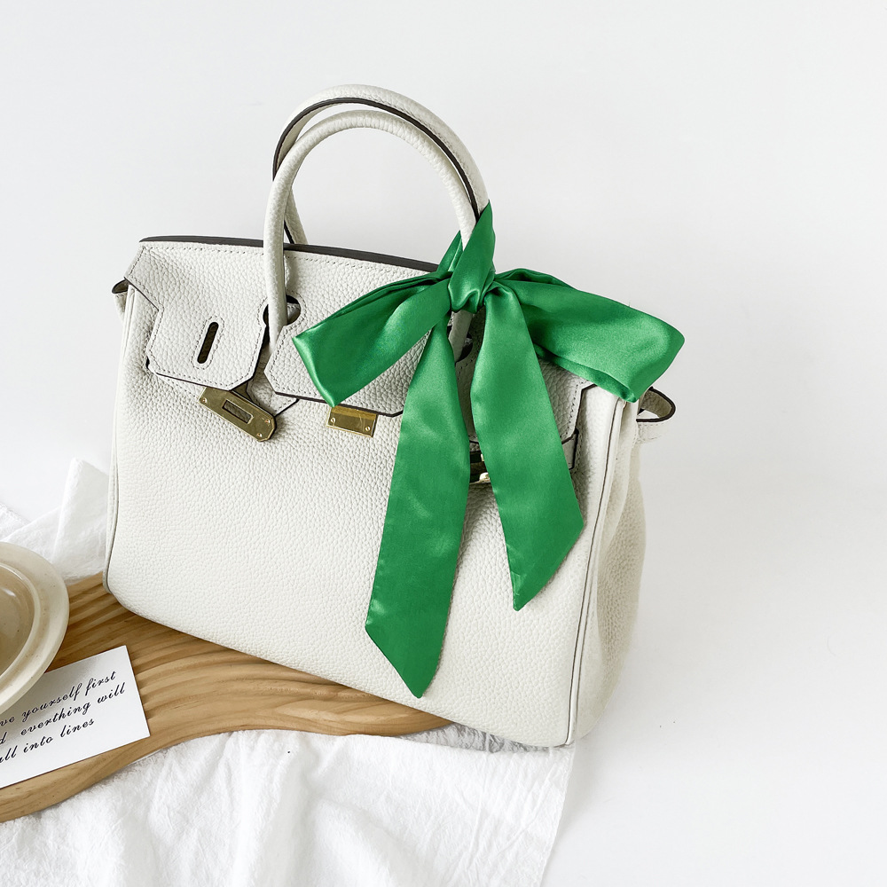 ソリッドカラーサテンスキニースカーフプレタイドボウタイファッ - Women Bags For Office Use のレビューと価格
