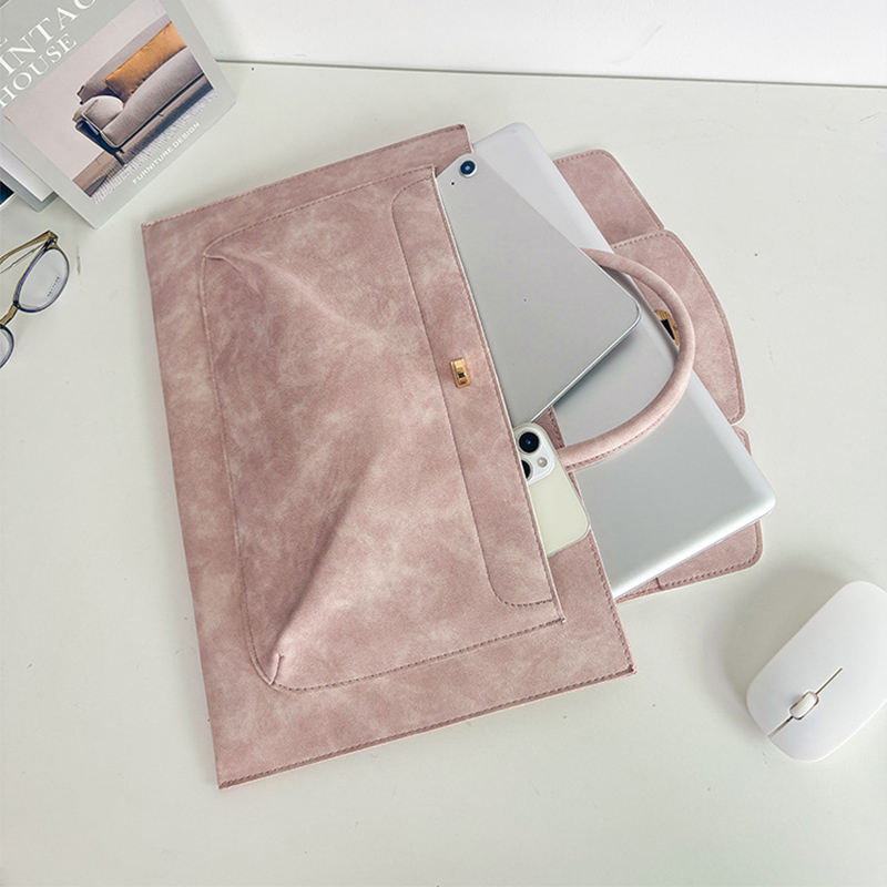 エレガントなピンクのPUレザーラップトップトートバッグ、花柄 - Women Bags For Office Use のレビューと価格