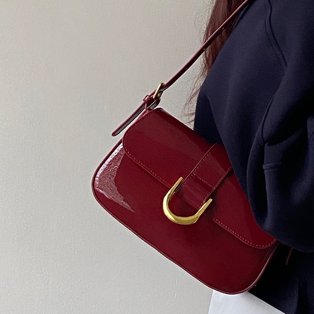 レトロパテントレザーショルダーバッグ女性のための高級フラップ - Women Bags Zara のレビューと価格