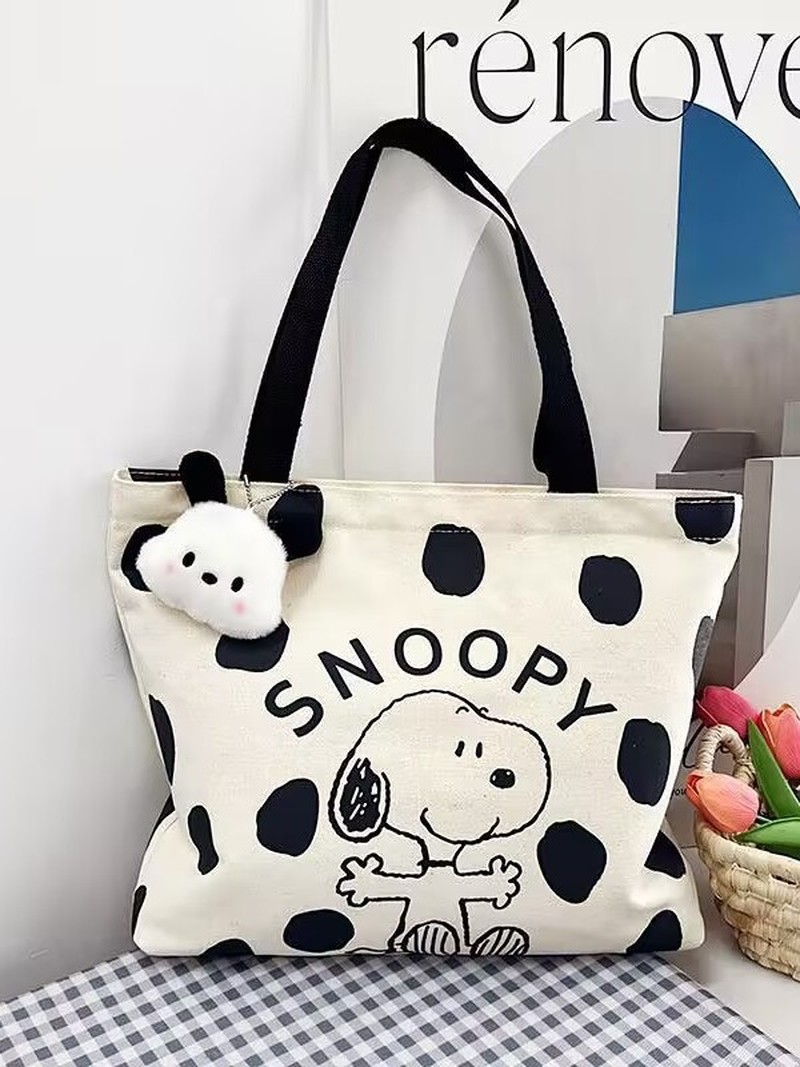 漫画スヌーピーキャンバスショルダーバッグ女性用大容量トートバ - Women'S Bags Everyday のレビューと価格