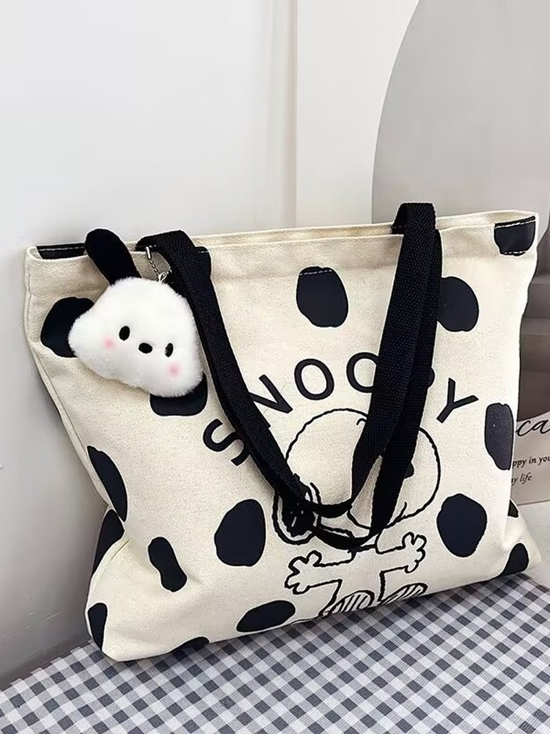 漫画スヌーピーキャンバスショルダーバッグ女性用大容量トートバ - Women'S Bags Everyday のレビューと価格