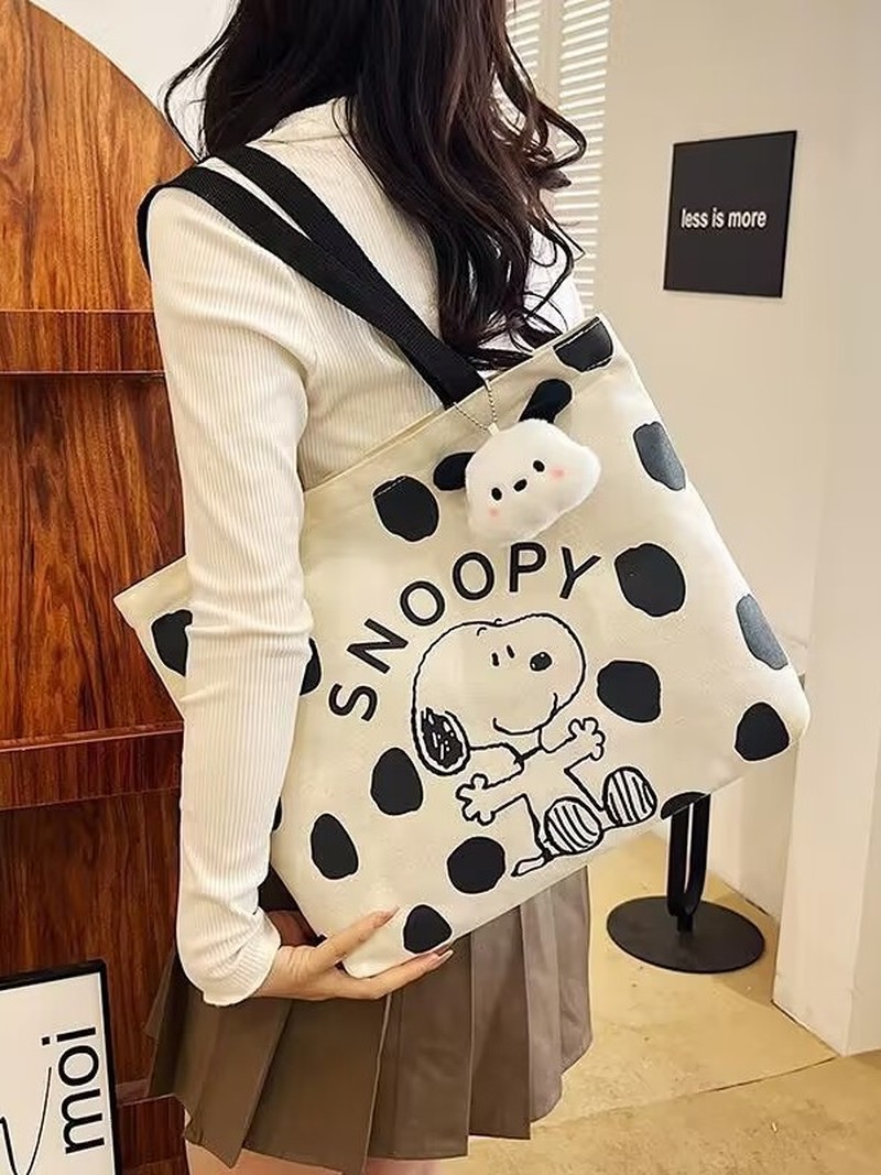 漫画スヌーピーキャンバスショルダーバッグ女性用大容量トートバ - Women'S Bags Everyday のレビューと価格