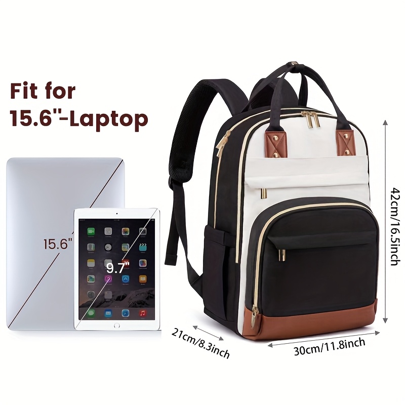 女性用ツートンカラーのノートパソコン用バックパック、防水仕様 - Women Bags For Women のレビューと価格