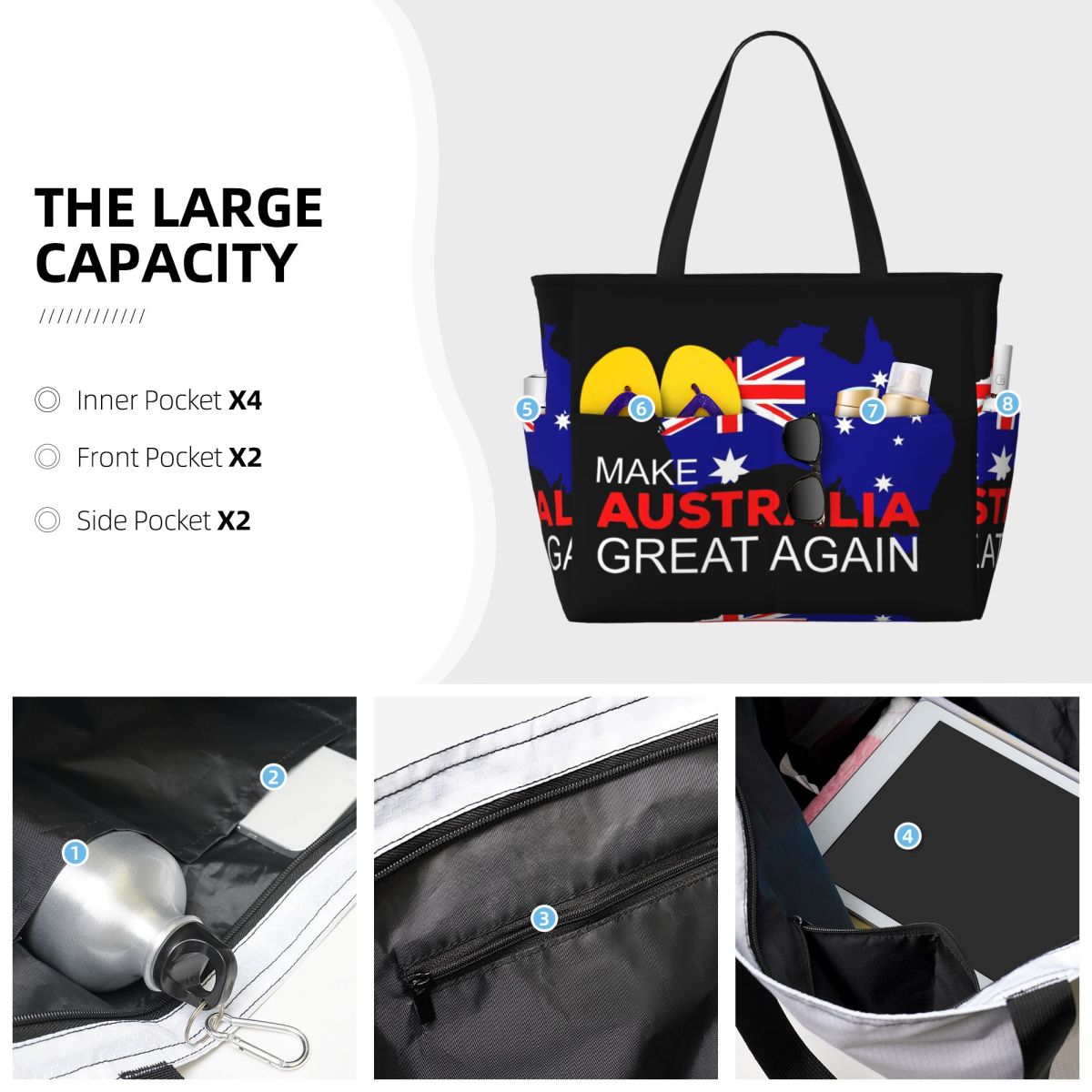 オーストラリアを再び偉大にしよう ビーチトートバッグ スポー - Women Bags In Australia のレビューと価格
