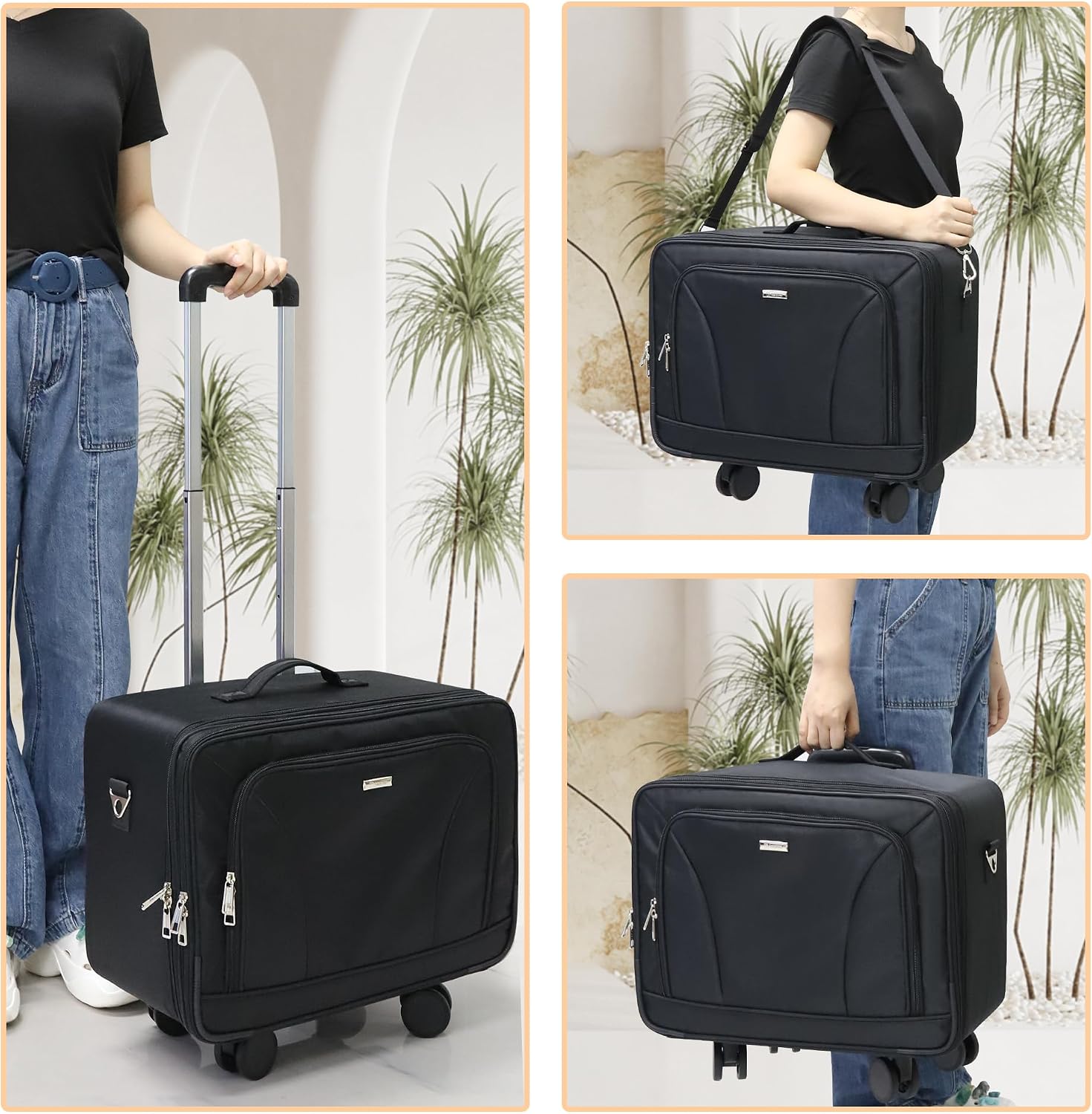 特大サイズの回転式メイクアップトラベルトレインケース（360 - Women'S Bags のレビューと価格