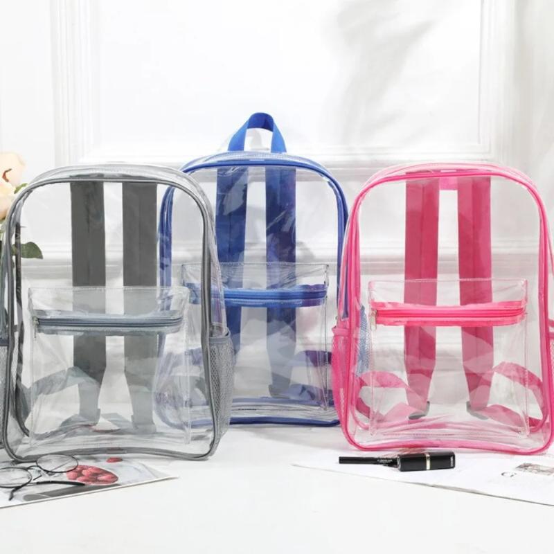 トラベルビジュアルバックパック大容量防水ショルダーバッグ透明 - Women'S Bags Everyday のレビューと価格