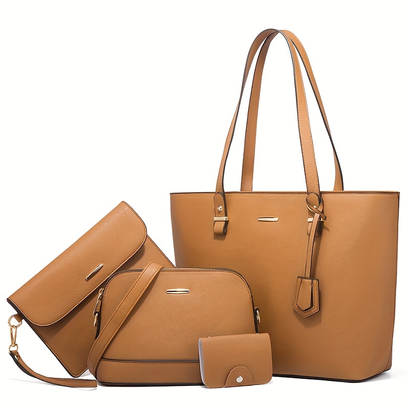 4点セット ファッション レディースバッグセット 無地 トー - Women'S Bags Everyday のレビューと価格