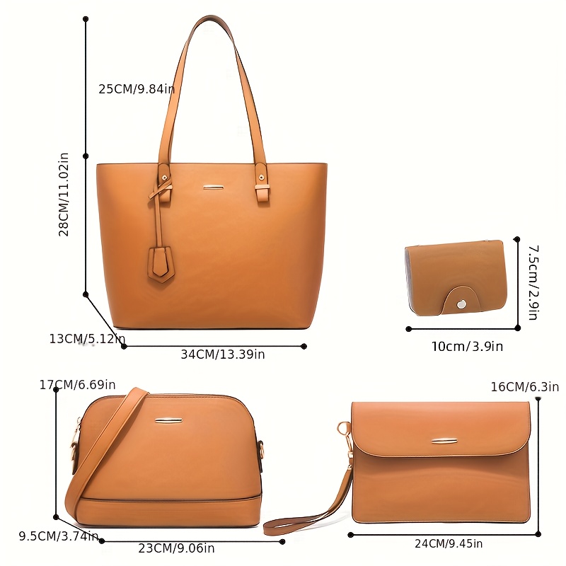 4点セット ファッション レディースバッグセット 無地 トー - Women'S Bags Everyday のレビューと価格