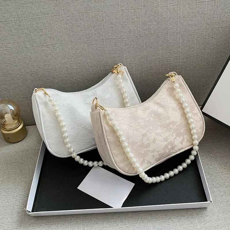 女性用プリーツアンダーアームバッグフレンチレトロパールチェー - Women Bags Zara のレビューと価格
