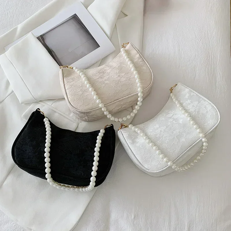 女性用プリーツアンダーアームバッグフレンチレトロパールチェー - Women Bags Zara のレビューと価格