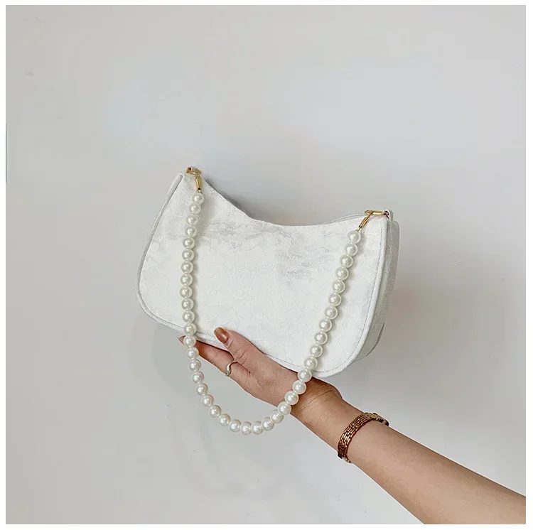 女性用プリーツアンダーアームバッグフレンチレトロパールチェー - Women Bags Zara のレビューと価格