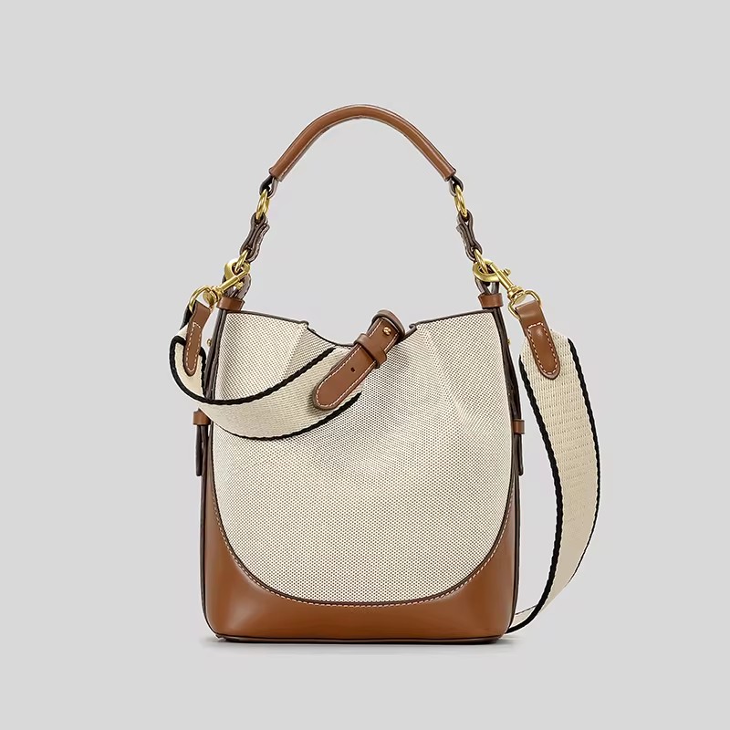 ファッションパネルキャンバスバケットバッグデザイナー女性ハン - Women Bags Zara のレビューと価格